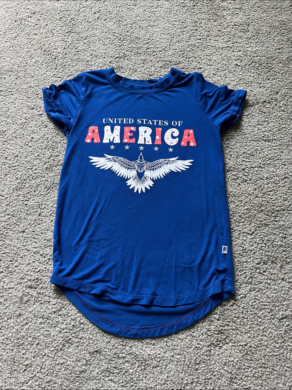 Bums & Roses Patriotic Blue T- Shirt Size 2T